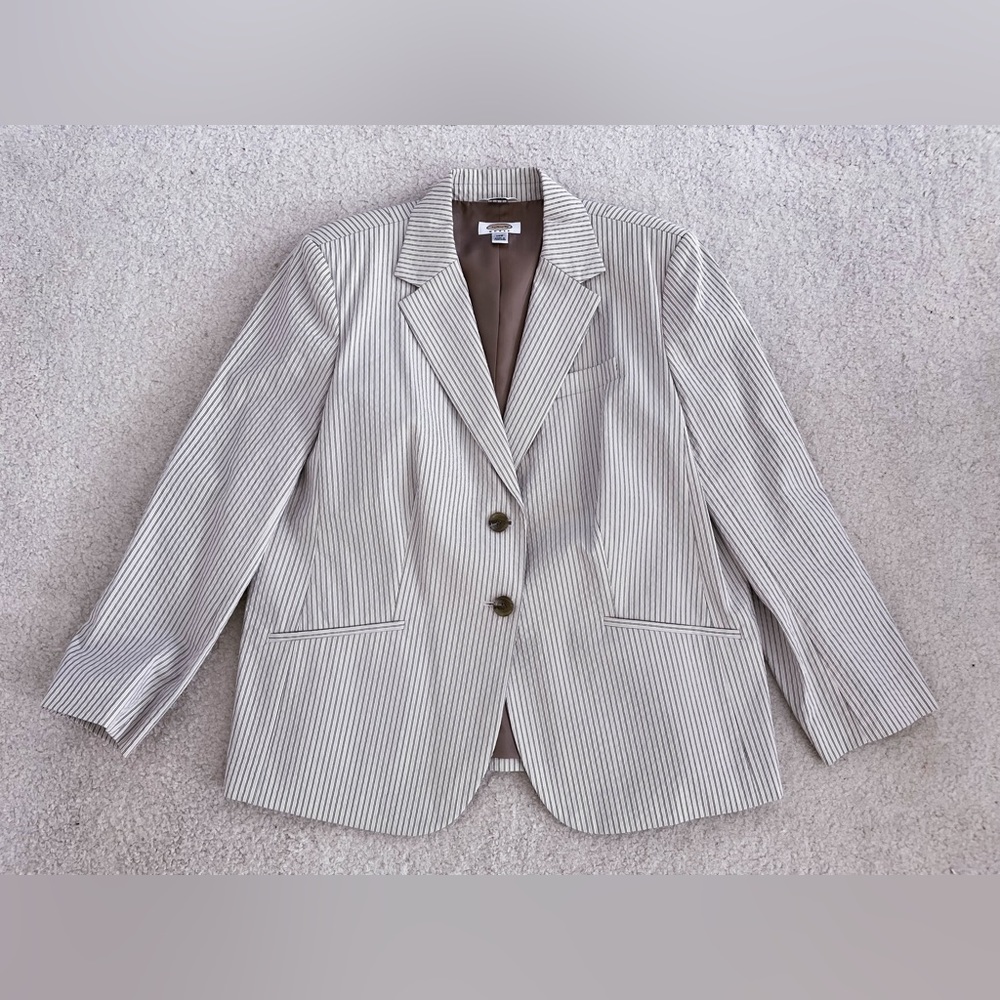 Talbots seersucker pinstripe jacket blazer